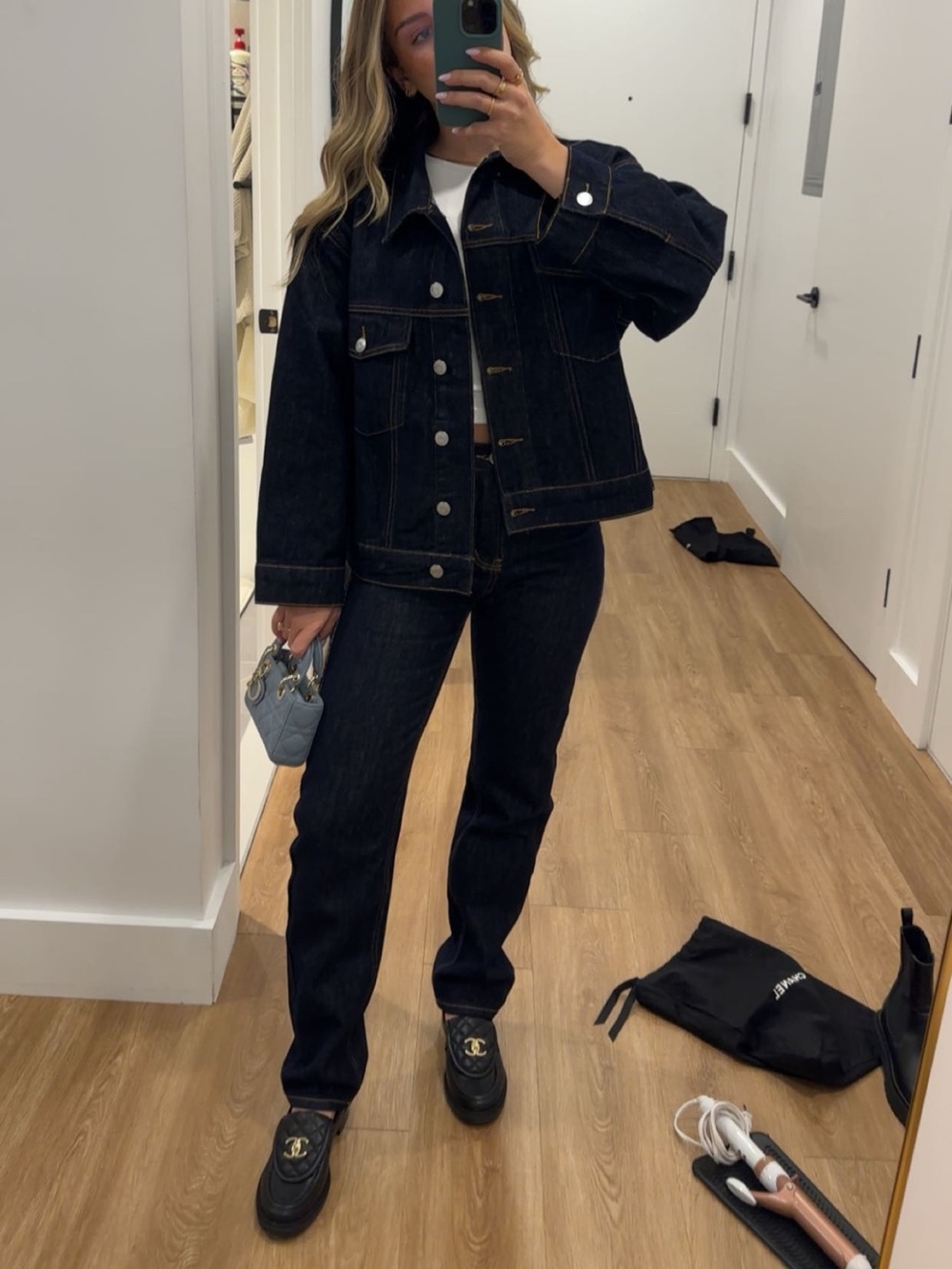 Parke 90s straight Jean and oversized denim jacket
